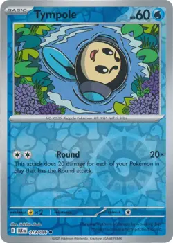 Tympole 019/086 Reverse Holo Black Bolt BLK English Pokemon Card NM - Image 1