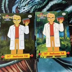 1999 Topps TV Animation Edition Card Foil Holo & Reg Card TV7 Professor Oak - Image 2