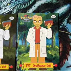 1999 Topps TV Animation Edition Card Foil Holo & Reg Card TV7 Professor Oak - Image 5