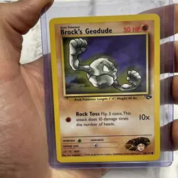 Pokemon Gym Challenge Brock's Geodude 68/132 Common NM Vintage Vtg TCG WOTC Card - Image 1