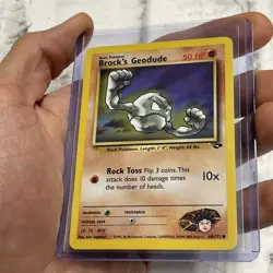 Pokemon Gym Challenge Brock's Geodude 68/132 Common NM Vintage Vtg TCG WOTC Card - Image 2