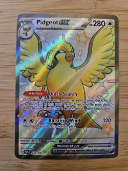 Pidgeot ex 221/091 (PAF) Paldean Fates NM Shiny Full Art Pokemon Card - Image 1