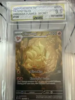 Pokemon SV Obsidian Flames Secret Ninetales 199/197 AGS Mint+ 9.5 Holo Rare 2023 - Image 1