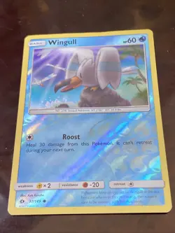 Wingull 37/149 Reverse Holo Sun & Moon Base Set Pokemon TCG Card 2017 - Image 1