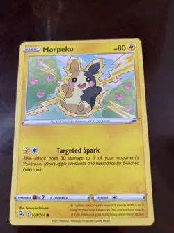 Morpeko 109/264 Swsh08: Fusion Strike Regular POKEMON TCG CARD - Image 1