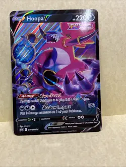 POKEMON Hoopa V Jumbo Foil Promo Card Sword & Shield Oversized Card Card SWSH176 - Image 1