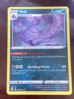 POKEMON Muk 085/172 Brilliant Stars Regular FINISH Rare TCG Card - Image 1
