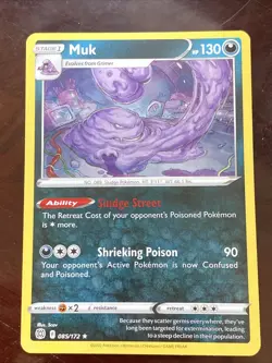 POKEMON Muk 085/172 Brilliant Stars Regular FINISH Rare TCG Card - Image 3
