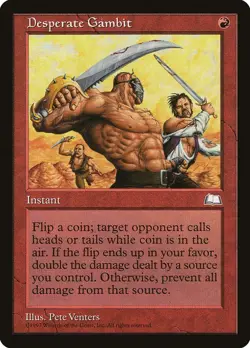 MTG - Desperate Gambit - Weatherlight - X1 - (LP) - - Image 1