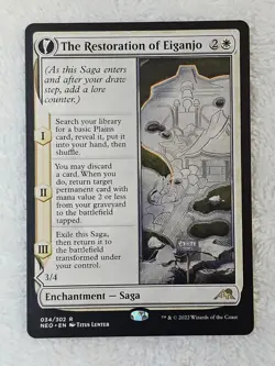 MTG The Restoration of Eiganjo #34 Kamigawa Neon Dynasty Magic Card Rare NM - Image 1