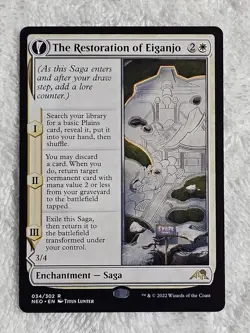 MTG The Restoration of Eiganjo #34 Kamigawa Neon Dynasty Magic Card Rare NM - Image 1
