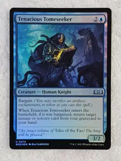 MTG Tenacious Tomeseeker FOIL - Wilds of Eldraine (WOE) #74 Magic Card U NM - Image 2