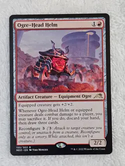 MTG Ogre-Head Helm #155 Kamigawa Neon Dynasty Magic Card Rare NM - Image 1