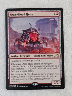 MTG Ogre-Head Helm #155 Kamigawa Neon Dynasty Magic Card Rare NM - Image 2