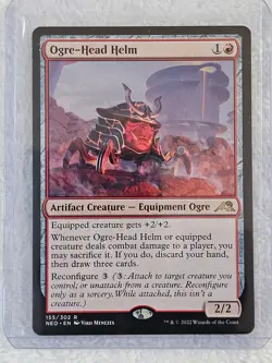 MTG Ogre-Head Helm #155 Kamigawa Neon Dynasty Magic Card Rare NM - Image 4