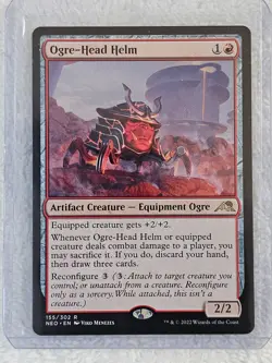 MTG Ogre-Head Helm #155 Kamigawa Neon Dynasty Magic Card Rare NM - Image 5