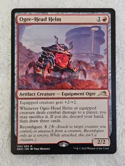 MTG Ogre-Head Helm #155 Kamigawa Neon Dynasty Magic Card Rare NM - Image 1