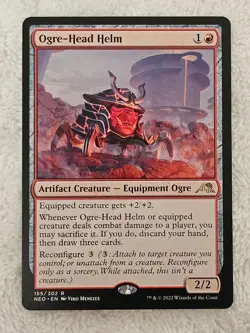 MTG Ogre-Head Helm #155 Kamigawa Neon Dynasty Magic Card Rare NM - Image 2