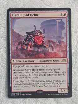 MTG Ogre-Head Helm #155 Kamigawa Neon Dynasty Magic Card Rare NM - Image 1