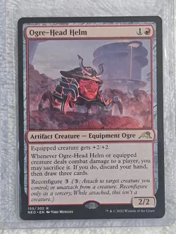 MTG Ogre-Head Helm #155 Kamigawa Neon Dynasty Magic Card Rare NM - Image 4