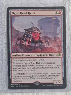 MTG Ogre-Head Helm #155 Kamigawa Neon Dynasty Magic Card Rare NM - Image 5