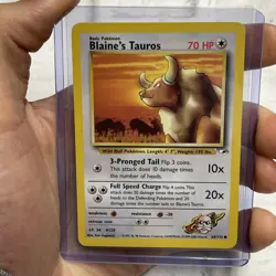 BLAINE'S TAUROS 64/132 Pokemon TCG Gym Heroes Regular Unlimited Common NM/MT Vtg - Image 1