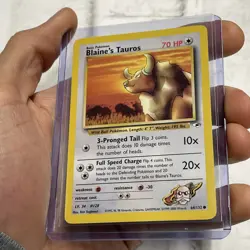 BLAINE'S TAUROS 64/132 Pokemon TCG Gym Heroes Regular Unlimited Common NM/MT Vtg - Image 2