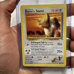 BLAINE'S TAUROS 64/132 Pokemon TCG Gym Heroes Regular Unlimited Common NM/MT Vtg - Image 1