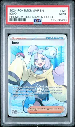 2024 POKEMON SVP EN-SV BLACK STAR PROMO IONO PREM TOURNAMENT COLL IONO PSA 9 - Image 1