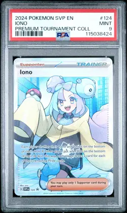 2024 POKEMON SVP EN-SV BLACK STAR PROMO IONO PREM TOURNAMENT COLL IONO PSA 9 - Image 1
