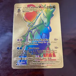 Ice Rider Calyrex VMAX Rainbow Gold Foil Card Fan Art 202/198 Pokemon TCG - Image 1