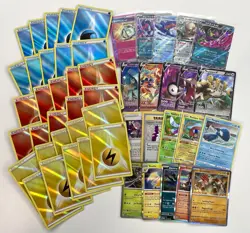 Pokemon TCG Ultra Rare Reverse Holo Energy Rare Promo EX V Unknown Card Lot 50x - Image 1