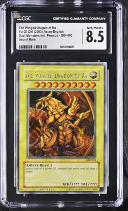 2003 YuGiOh Winged Dragon of Ra Secret Rare GBI-003 CGC 8.5 Near Mint/Mint+ - Image 1