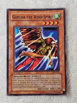 YuGiOh Garuda the Wind Spirit - Labyrinth of Nightmare LON-070 1st Edition LP - Image 2