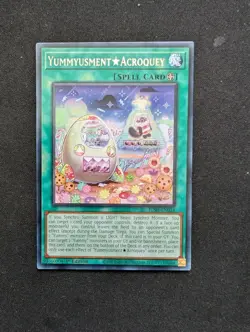 Yugioh TCG Yummyusment Acroquey 2025 JUSH-EN024 Rare 1st Edition - Image 1