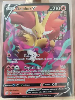 Pokemon Delphox V 027/196 Lost Origin Ultra Rare Holo Pokemon Card * New * - Image 1