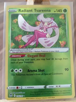 Radiant Tsareena 016/195 Silver Tempest Ultra Rare Holo Shiny Pokemon Card New - Image 1