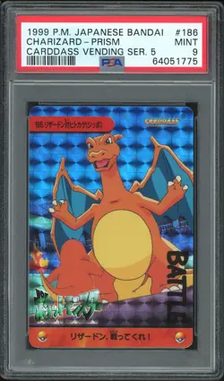 Pokemon Japanese Carddass 1999 186 Charizard Prism Bandai Card PSA 9 64051775 - Image 1