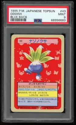 Pokemon Japanese Topsun Blue Back 043 43 1st Oddish Card 1995 PSA 9 68956683 - Image 1