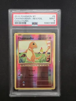 CHARMANDER - 9/108 - REVERSE HOLO - PSA 9 - XY EVOLUTIONS - POKEMON CARD - Image 1