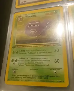 1ST EDITION Pokemon TCG Weezing 45/62 Fossil 1999 Card Uncommon Vintage NM-MT - Image 2