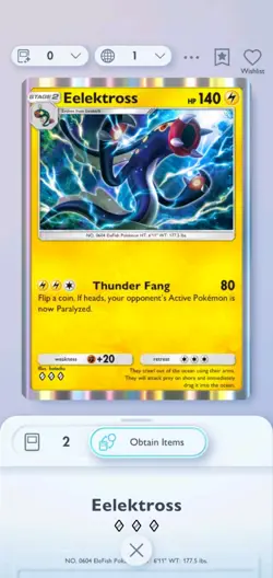 Elektross 3 Diamond Rare Card Pokemon Pocket Tcg Digital Trade NOT PHYSICAL CARD - Image 1