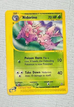 Nidorino 55/147 Aquapolis Pokemon Card Regular Uncommon - LP - Image 1