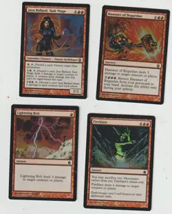 Lot x4 cartes FOIL ENGLISH premium Deck MAGIC MTG 2010 EX-NM Fireblast,lightning - Image 1