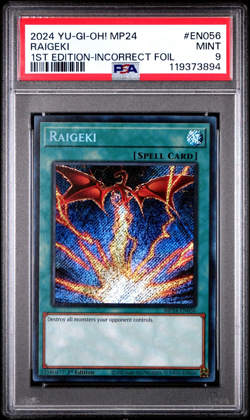 Yugioh! Raigeki - MP24-EN056 - Prismatic Secret Rare Alt Art PSA 9 MINT MISPRINT - Image 1