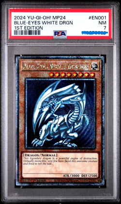 YUGIOH PSA 7 Blue-Eyes White Dragon MP24-EN001 QCR 1st Edition - Image 1