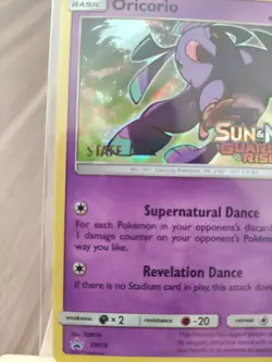 Oricorio SM19 Guardians Rising STAFF Prerelease Holo Rare Promo Pokemon Card - Image 4