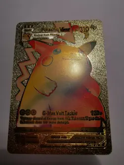 Pokemon Card Rainbow Pikachu VMAX Full Art Gold Foil Fan Art - Image 1