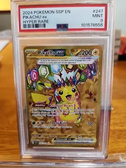 Pokemon Pikachu EX Surging Sparks 2024 SSP Secret Holo Card TCG 247/191 - Image 1