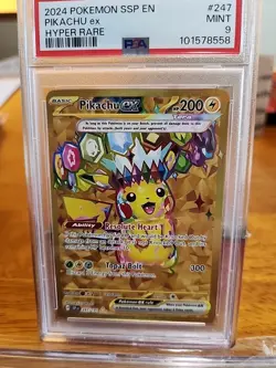 Pokemon Pikachu EX Surging Sparks 2024 SSP Secret Holo Card TCG 247/191 - Image 2